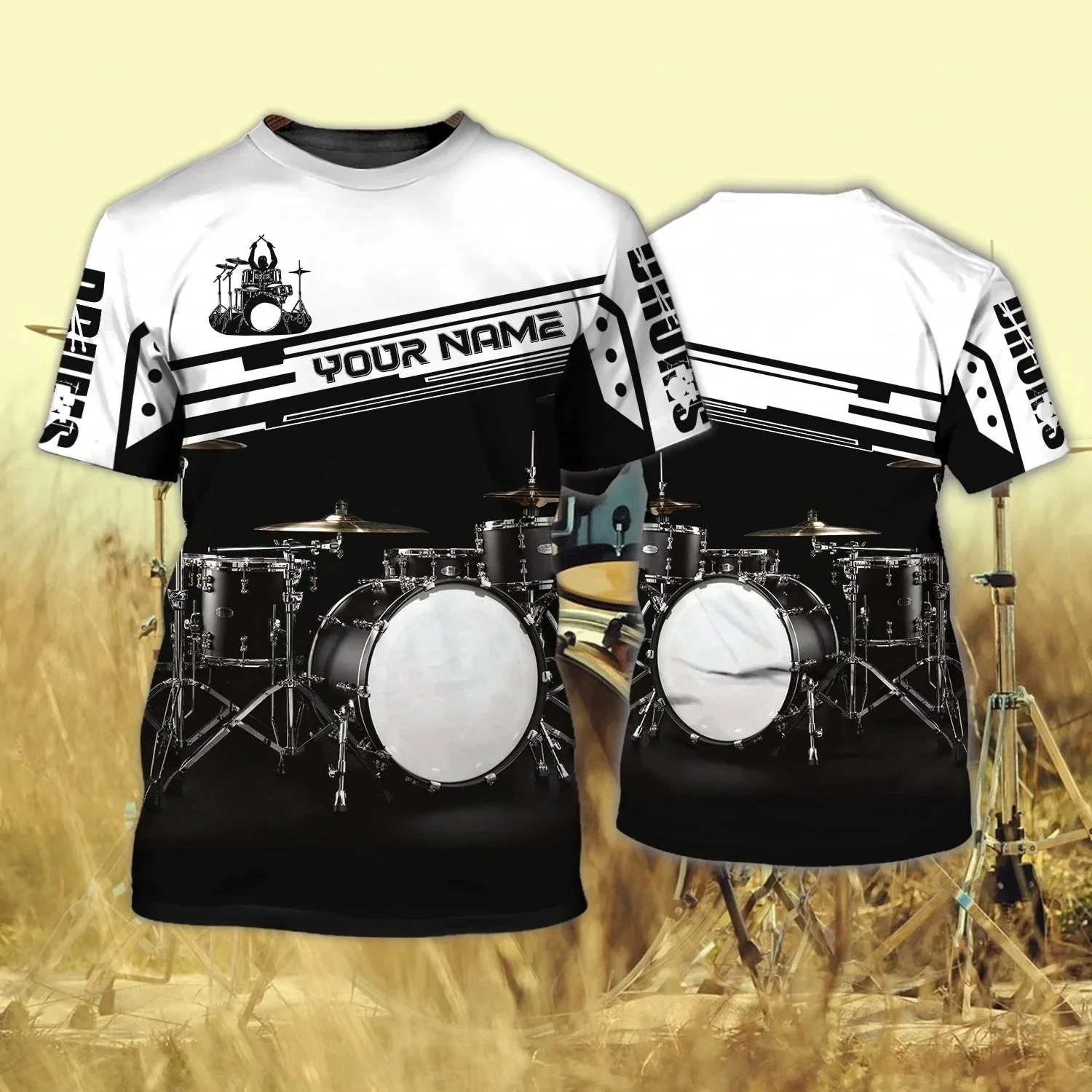 Musical Instrument And Name - Love Peace Drums Personalized Name 3D