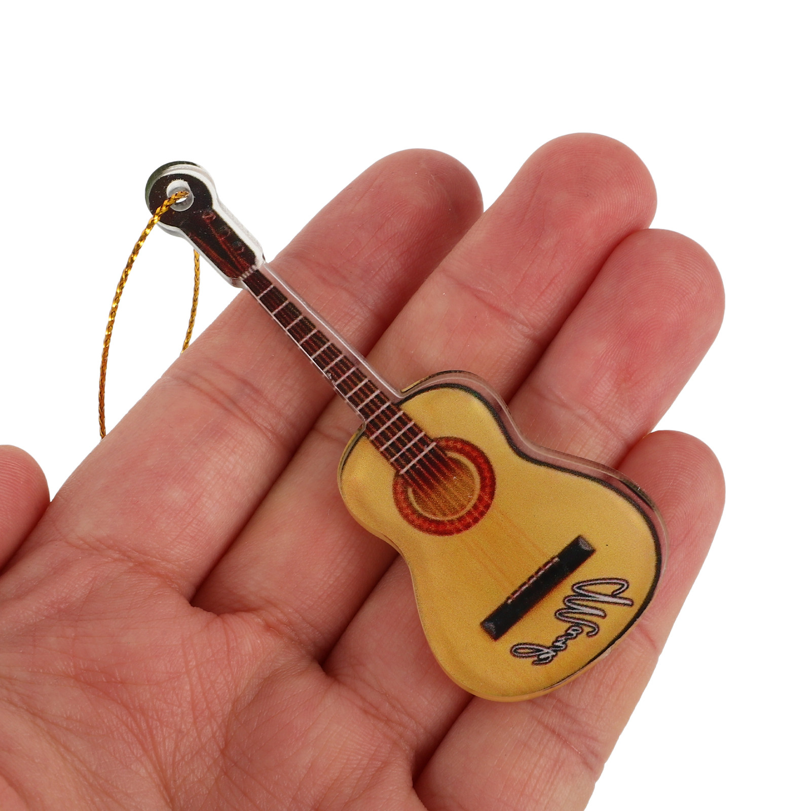 Musical Instrument Xmas Ornaments - 10Pcs Tiny Guitar Xmas Ornament Mini