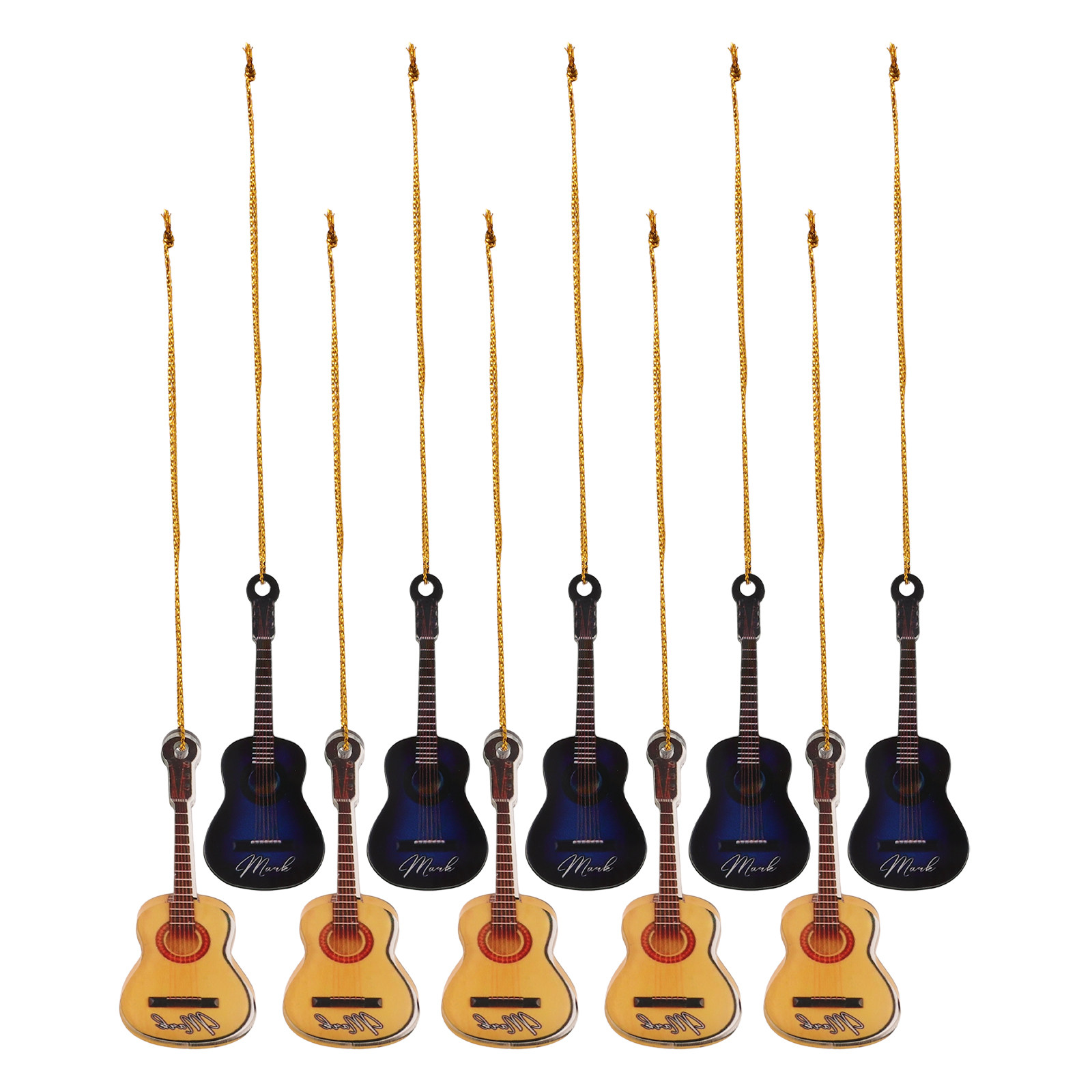 Musical Instrument Xmas Ornaments - 10Pcs Christmas Hanging Guitar Mini Instruments