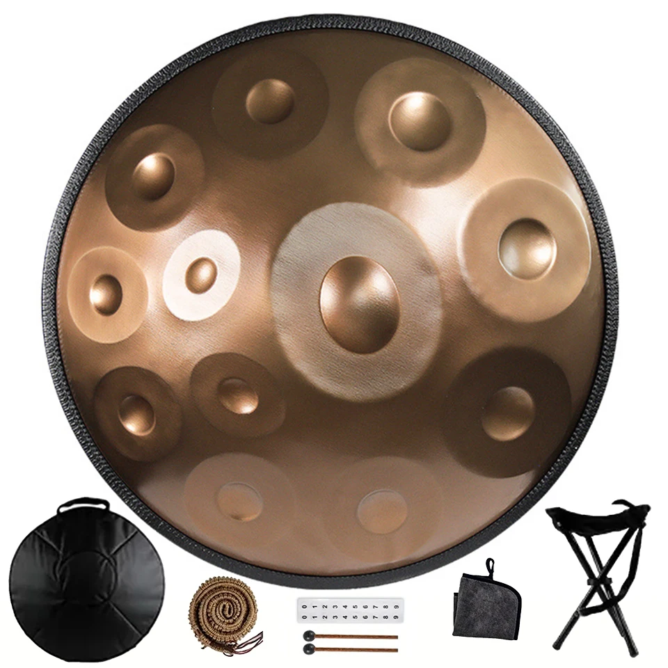 Musical Instrument Types - 440/432Hz Handpan Drum,9/10/12notes, Steel Tongue Drum