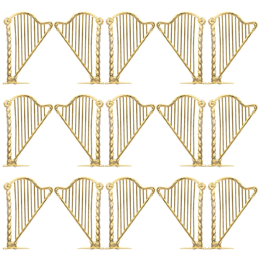Musical Instrument Xmas Ornaments - 15Pcs Miniature Harp Ornament Christmas Tree
