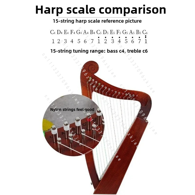 Handmade 15 Tone Harp Sound Th - Musical Instrument Strings ulasan dan harga