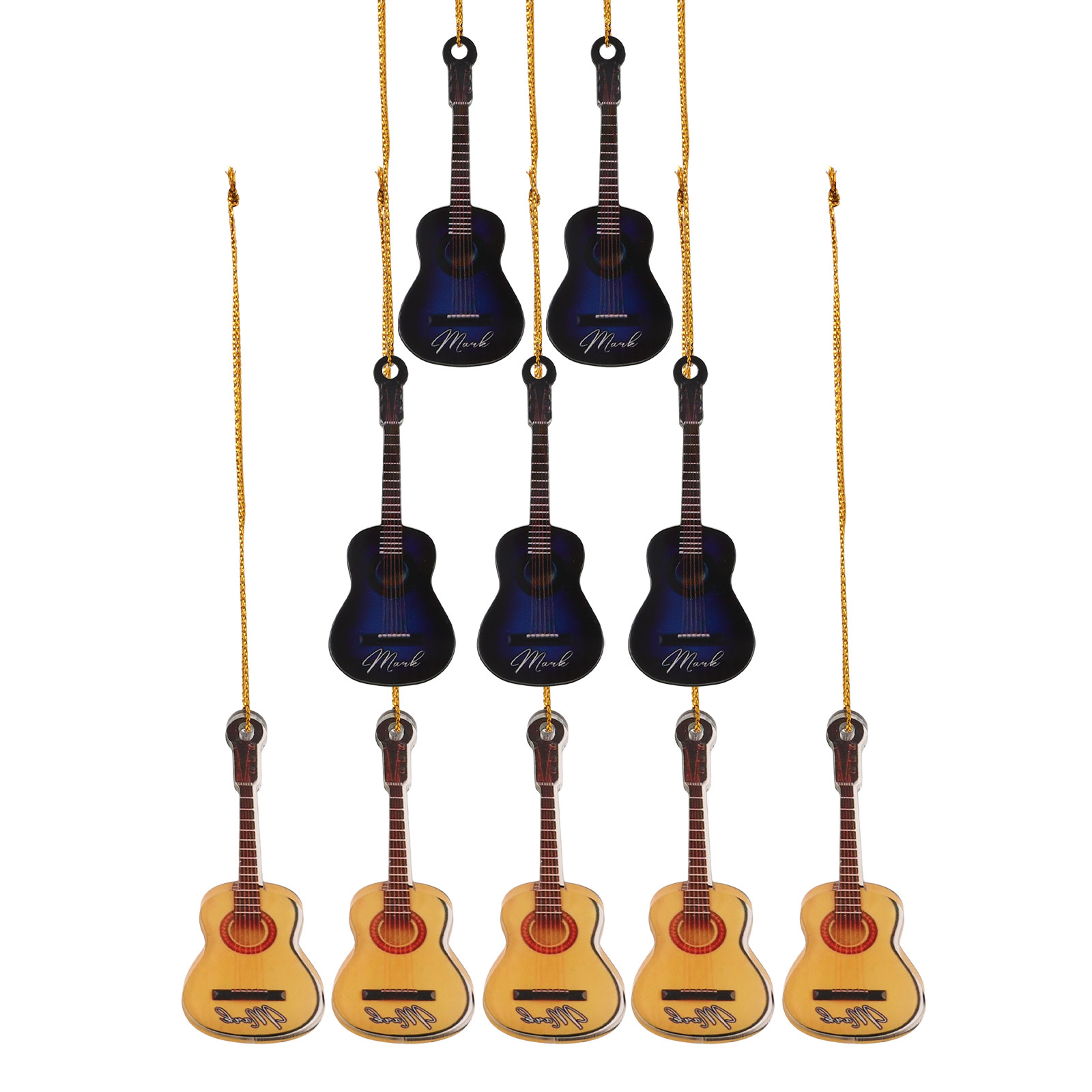 10Pcs Tiny Guitar Xmas Ornamen - Musical Instrument Xmas Ornaments ulasan dan harga