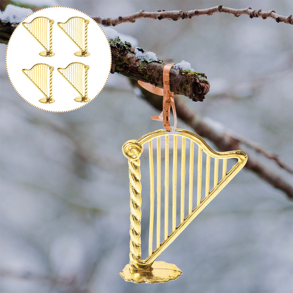 15Pcs Miniature Harp Christmas - Musical Instrument Xmas Ornaments ulasan dan harga