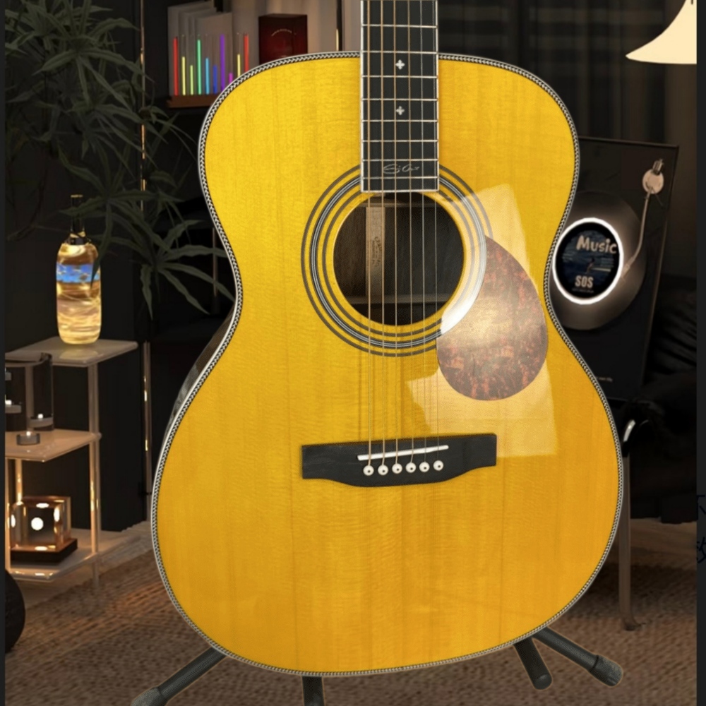 Handmade Yellow Acoustic Guita - Musical Instrument Strings ulasan dan harga