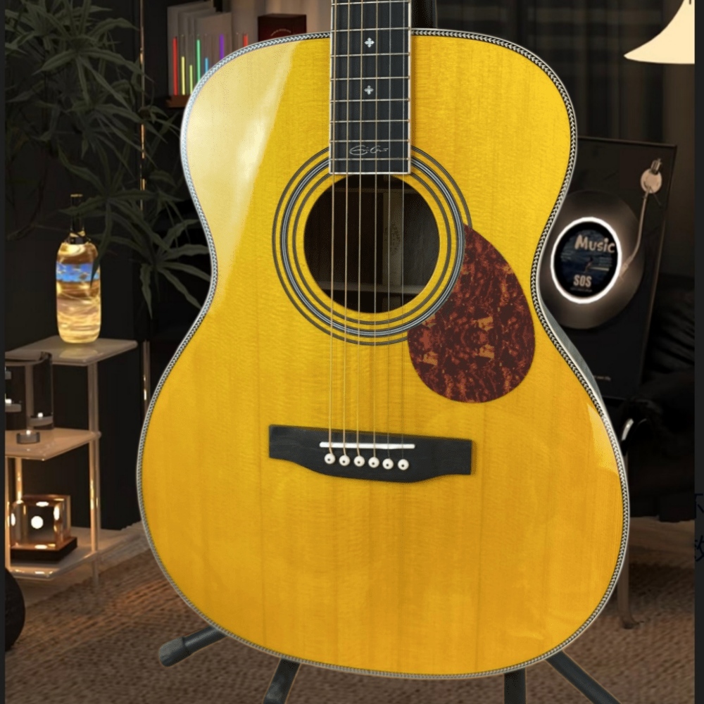 Handmade Yellow Acoustic Guita - Musical Instrument Strings ulasan dan harga