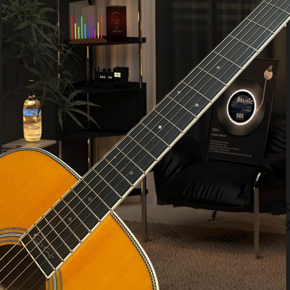 Handmade Yellow Acoustic Guita - Musical Instrument Strings ulasan dan harga