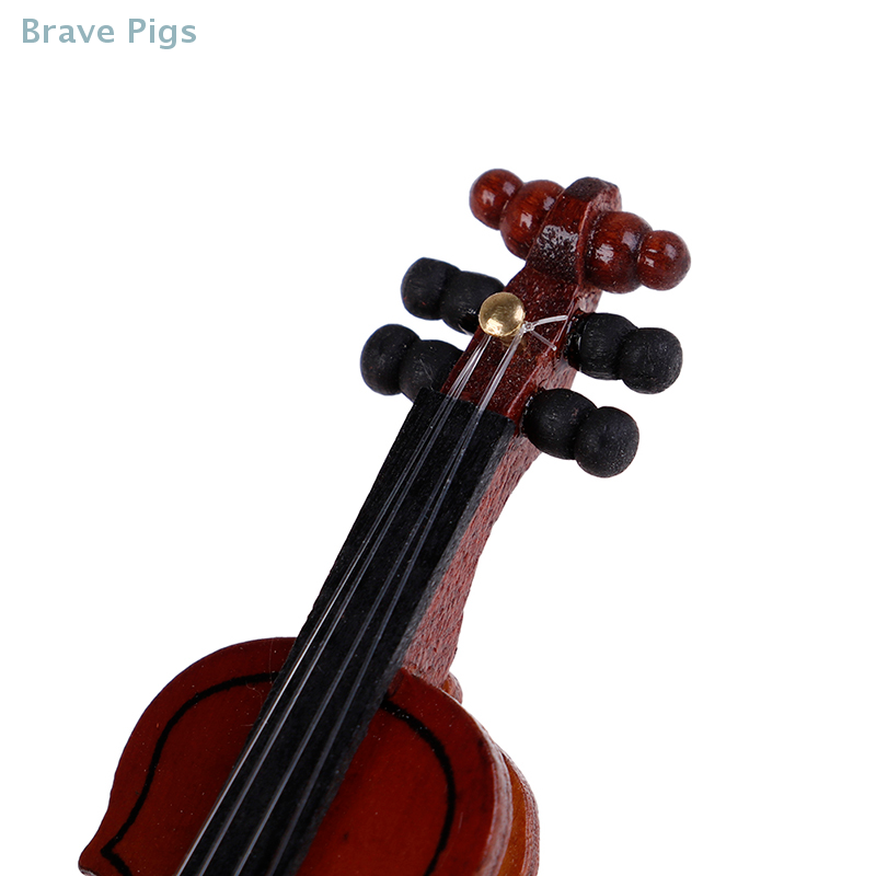 Dollhouse Violin Mini Wooden I - Musical Instrument Fiddle ulasan dan harga