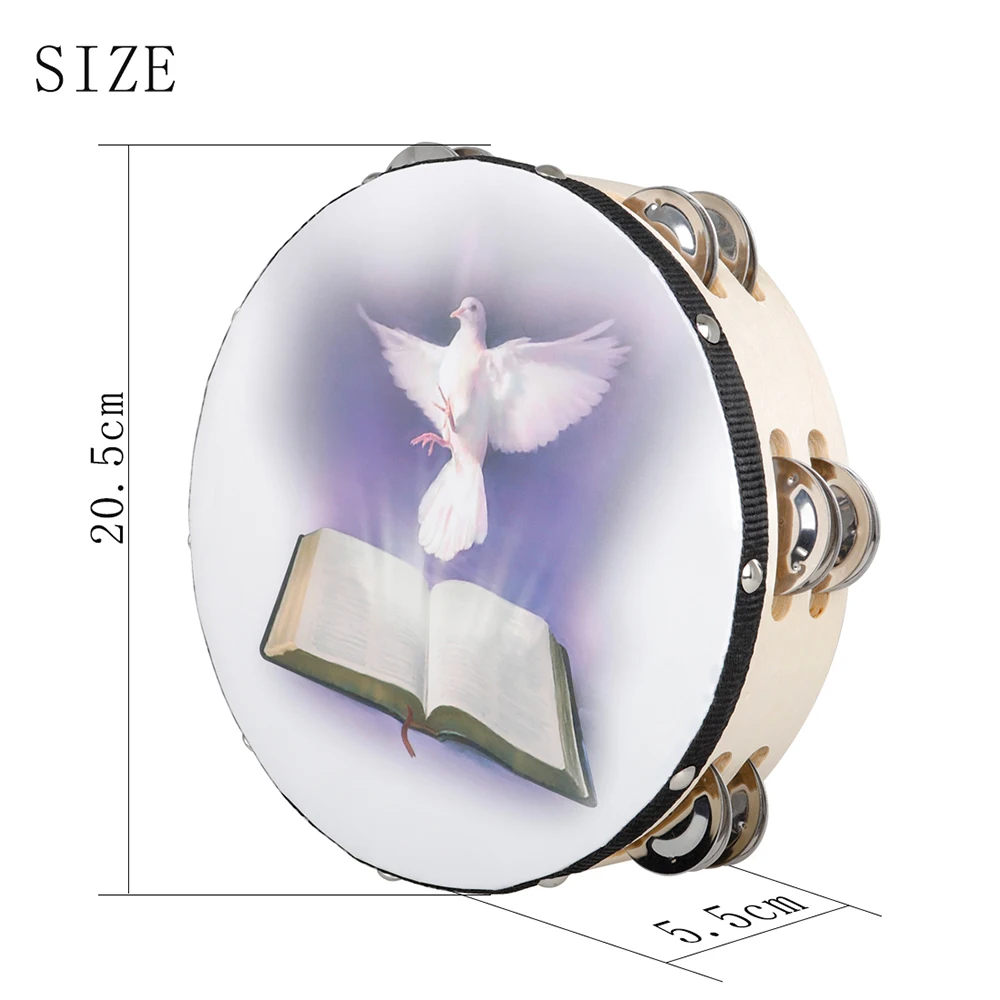 8 Inch Tambourine Peace Pigeon - Musical Instrument Chimes ulasan dan harga