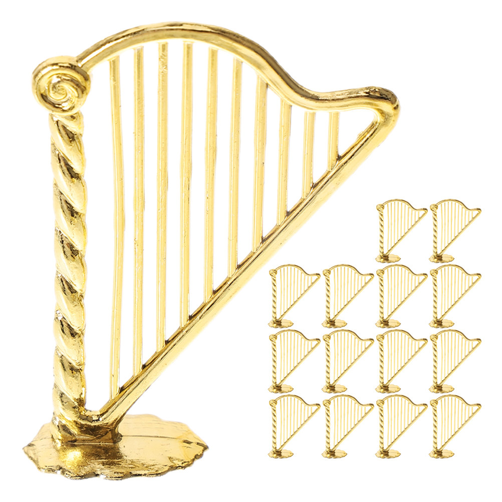 15Pcs Miniature Harp Ornament  - Musical Instrument Xmas Ornaments ulasan dan harga