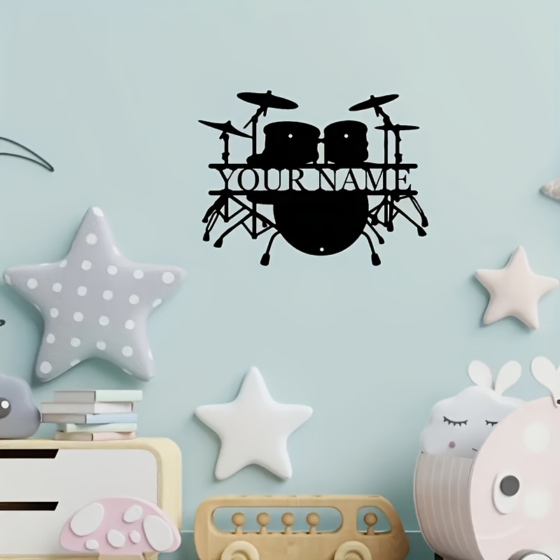 Custom Drum Set Metal Wall Art - Musical Instrument And Name ulasan dan harga