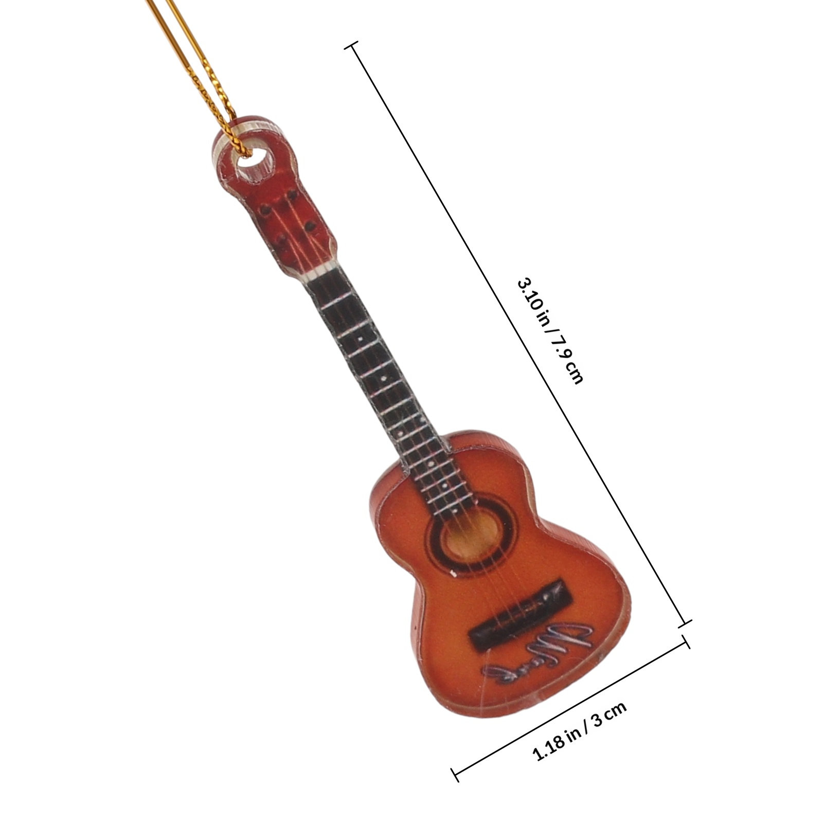 10Pcs Miniature Guitar Xmas Or - Musical Instrument Xmas Ornaments ulasan dan harga