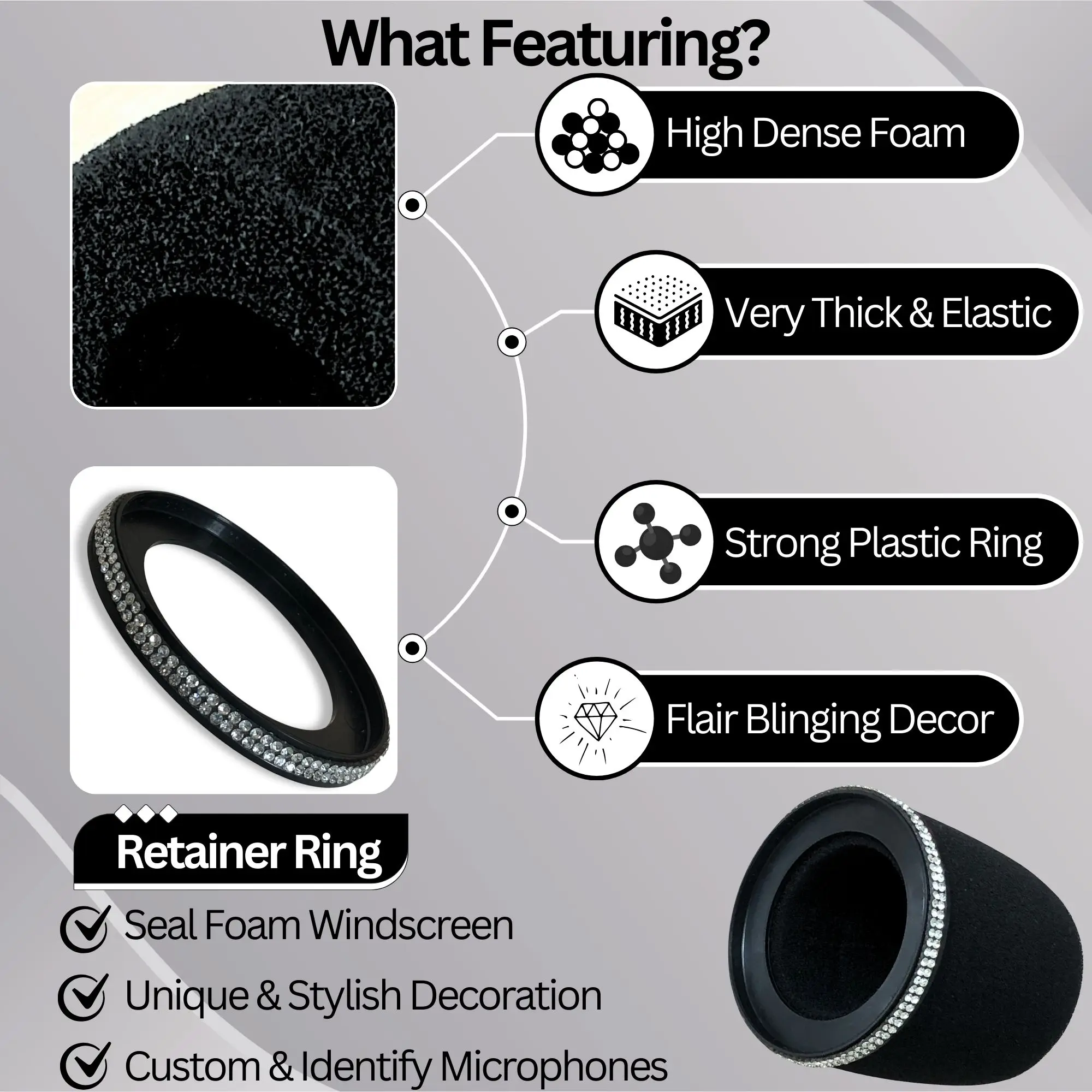 Sparkly MV7 Foam Pop Filter fo - Shure Mic Sm7B ulasan dan harga
