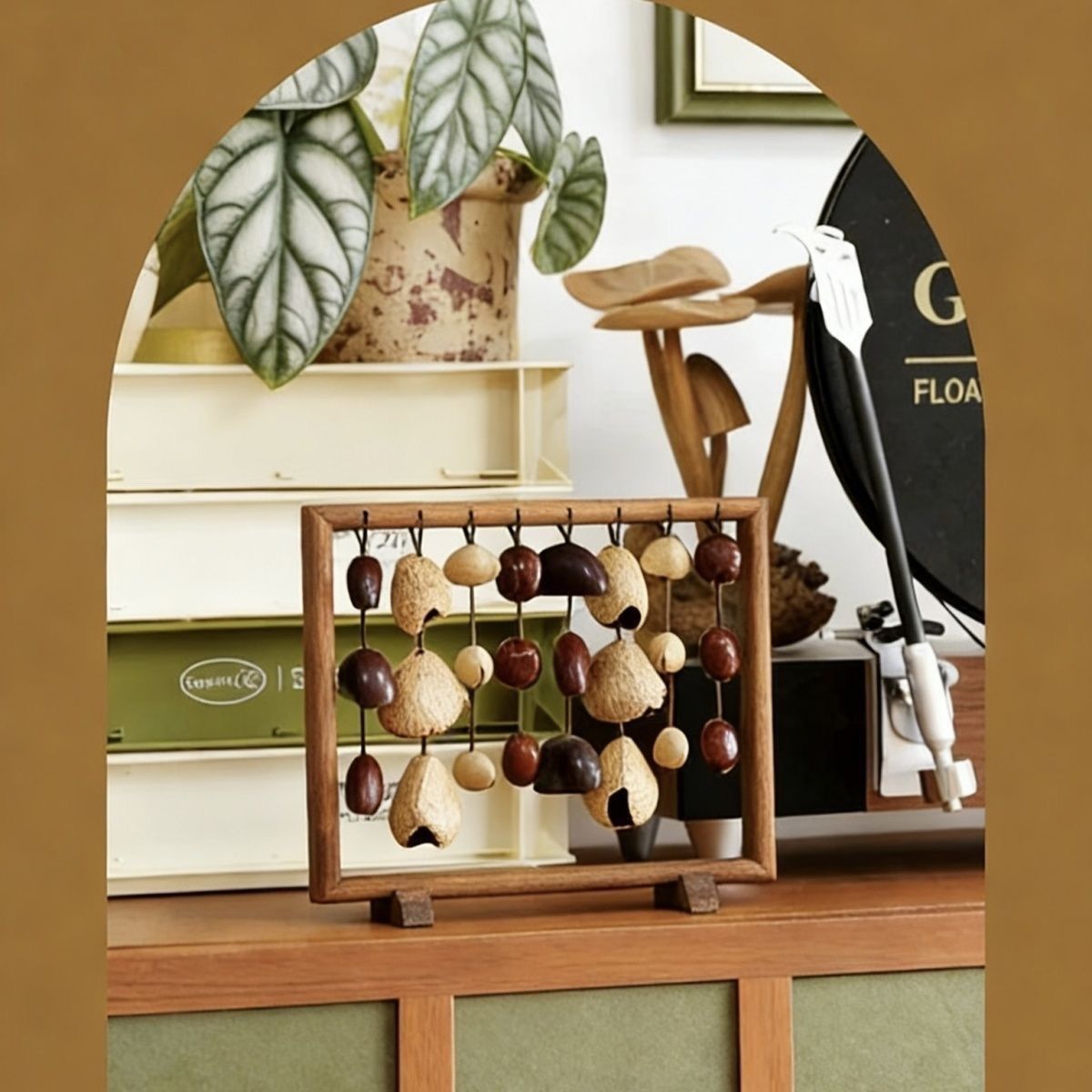 Nut Shell Wind Chimes Meditati - Musical Instrument Chimes ulasan dan harga