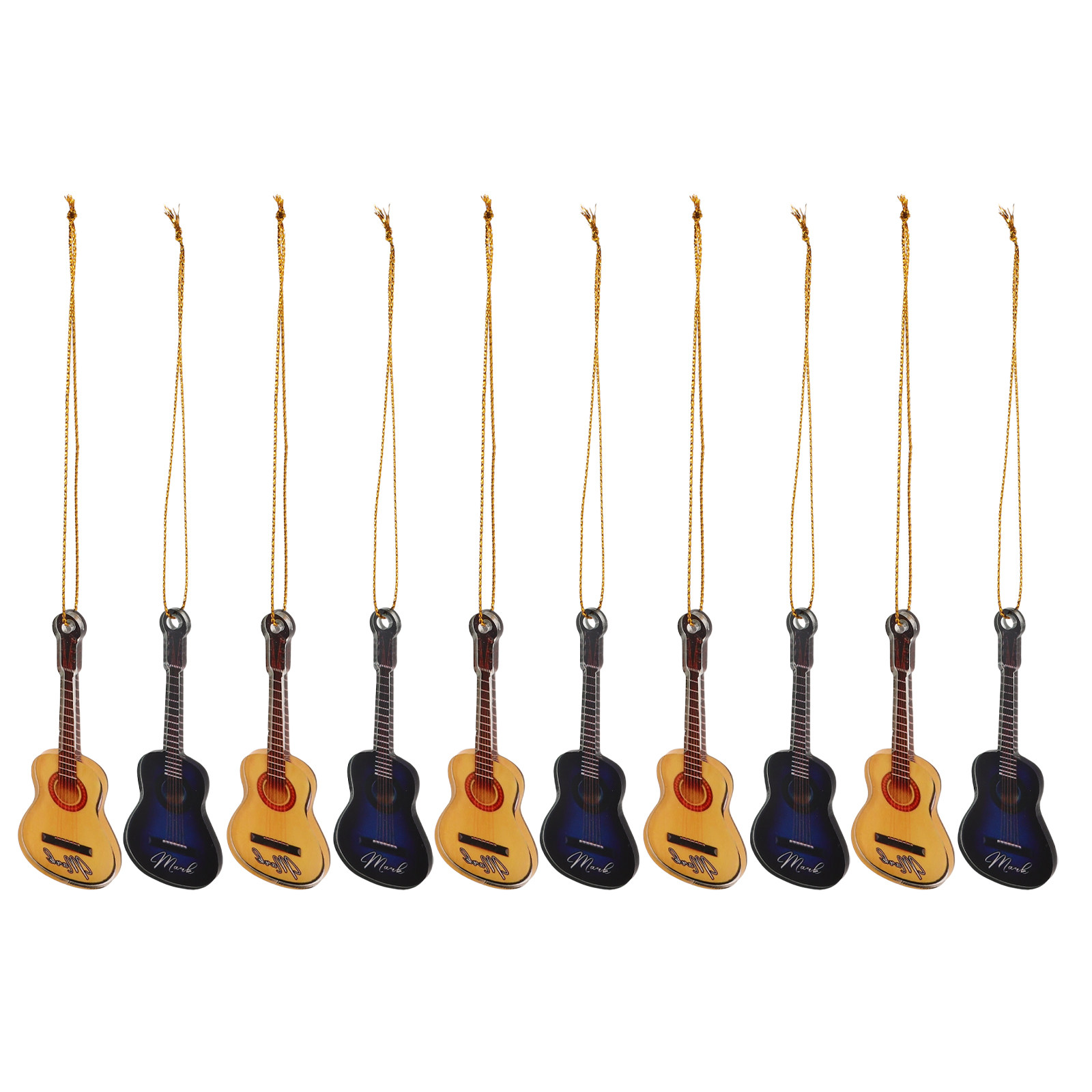 10Pcs Xmas Mini Guitar Hanging - Musical Instrument Xmas Ornaments ulasan dan harga