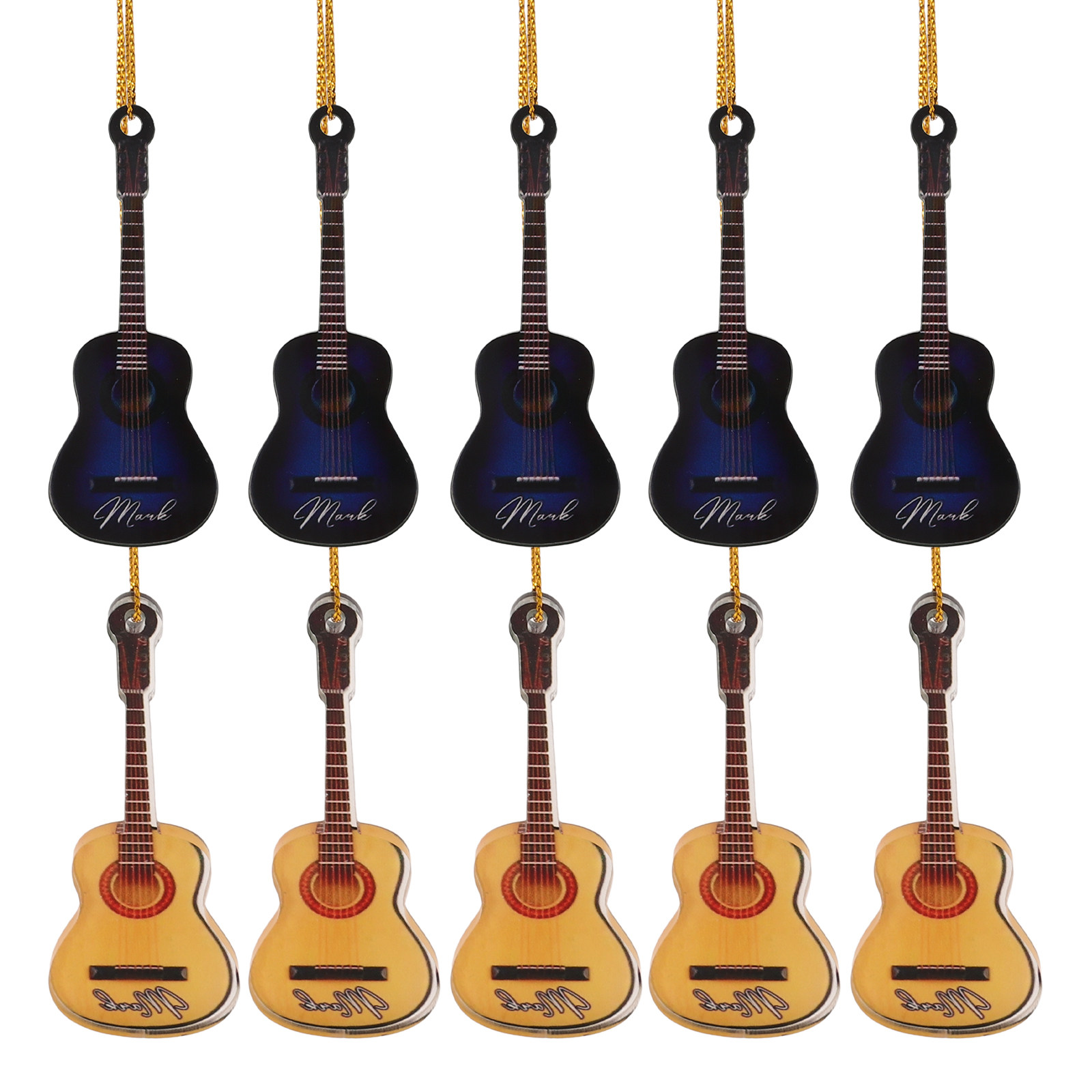 10Pcs Xmas Mini Guitar Hanging - Musical Instrument Xmas Ornaments ulasan dan harga